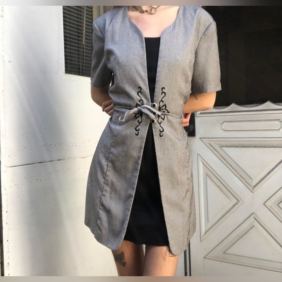 miss dorby Dresses & Skirts - Vintage 80s Beige & Blue Layered Dress by Miss Dorby​​​